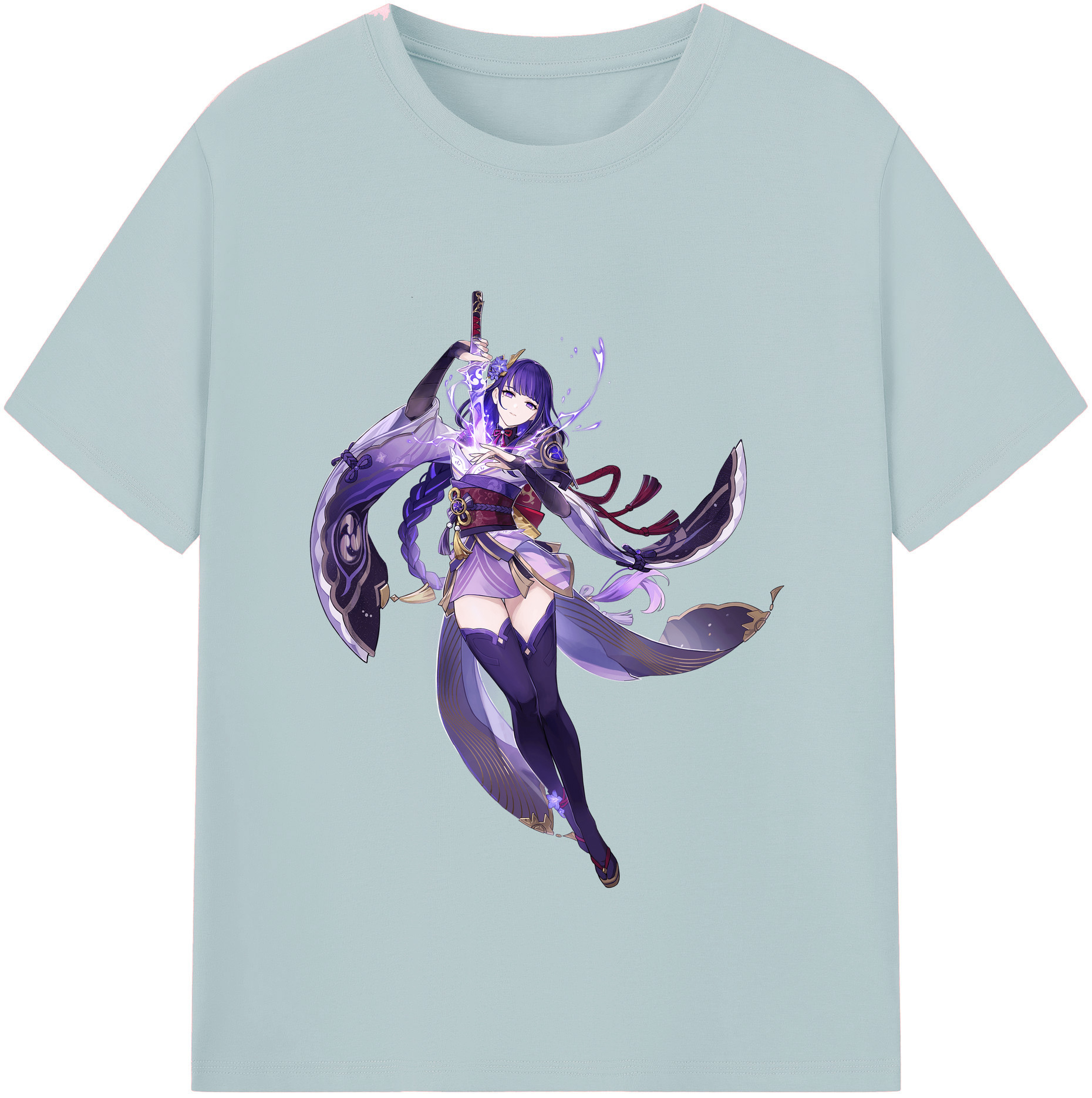 げんし神 雷電将軍 らいでんしょうぐん genshin Raiden Shogun 綿100％半袖Tシャツ（フロントプリント）